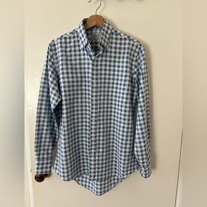 Ledbury Blue Coleman Cotton Linen Gingham Shirt